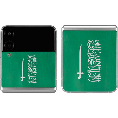 Saudi Arabia Flag Distressed Galaxy Z Flip4 5G Skin